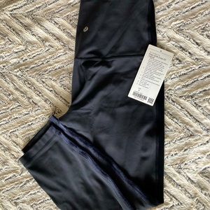 Lululemon Black 23" crop leggings with velvet 8
